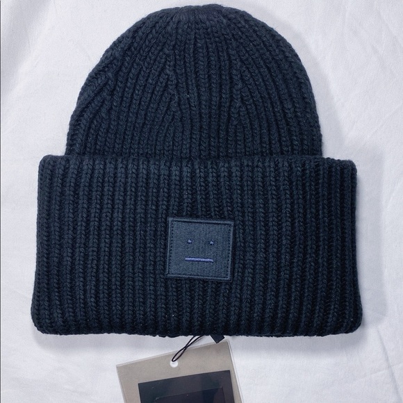 Acne Studios Accessories - Acne Studios Pansy N Face Beanie Hat in Black